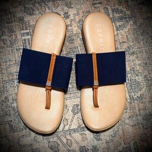 Esprit Dark Blue and Brown Sandals (6.5)